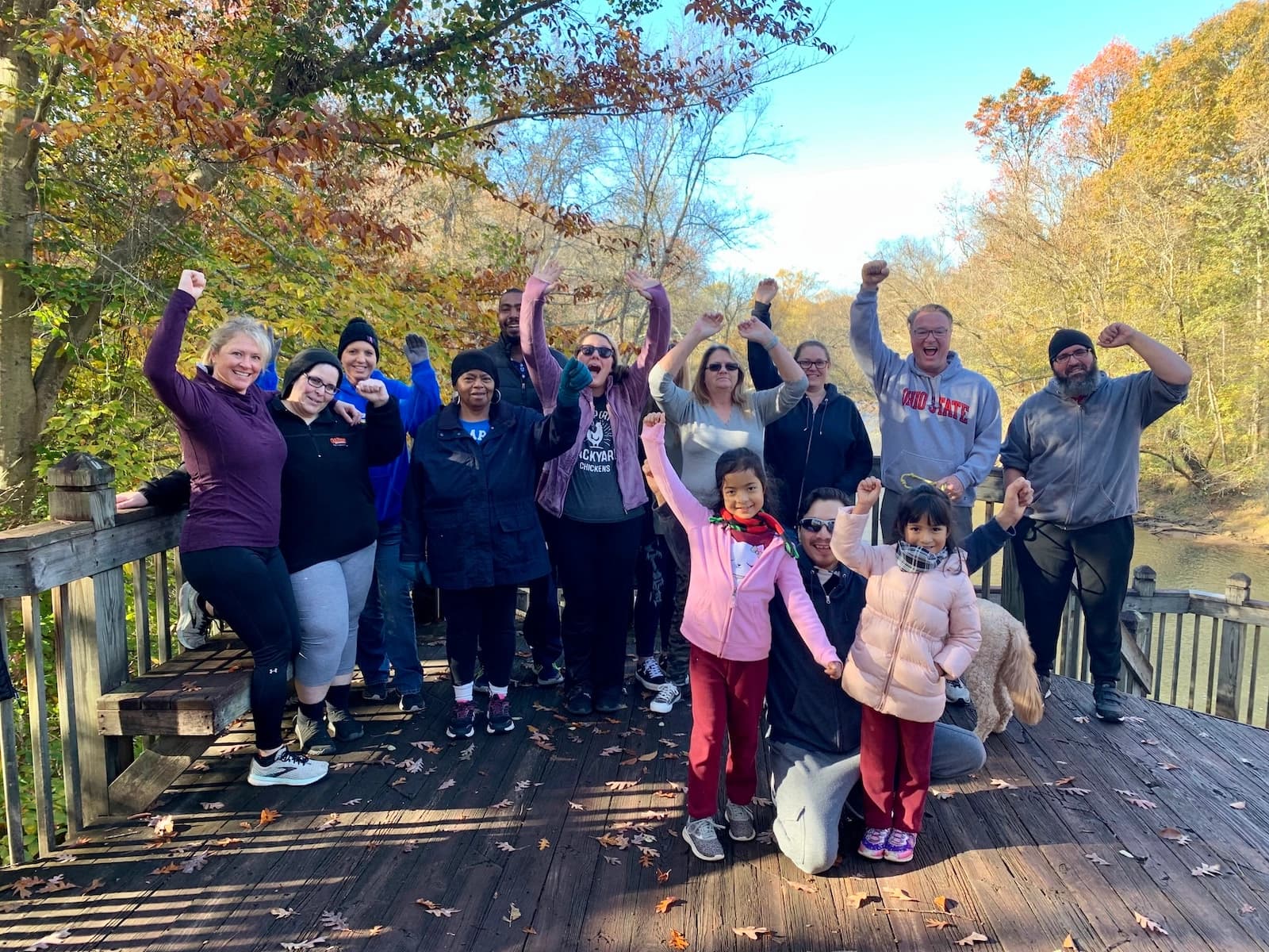 Community members preparing healthy food
